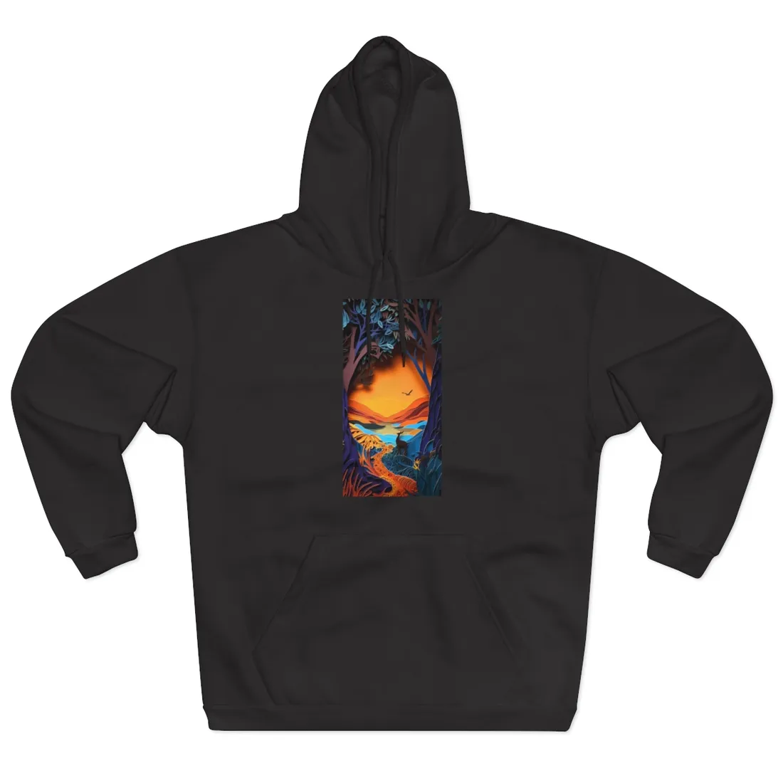 Vibrant African Landscape: Colorful Paper Quilling - Hoodie