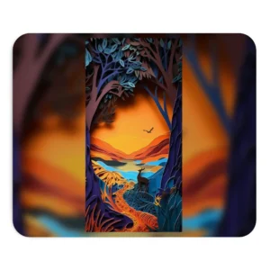 Deer in Paper-Cut Forest Mouse Pad
