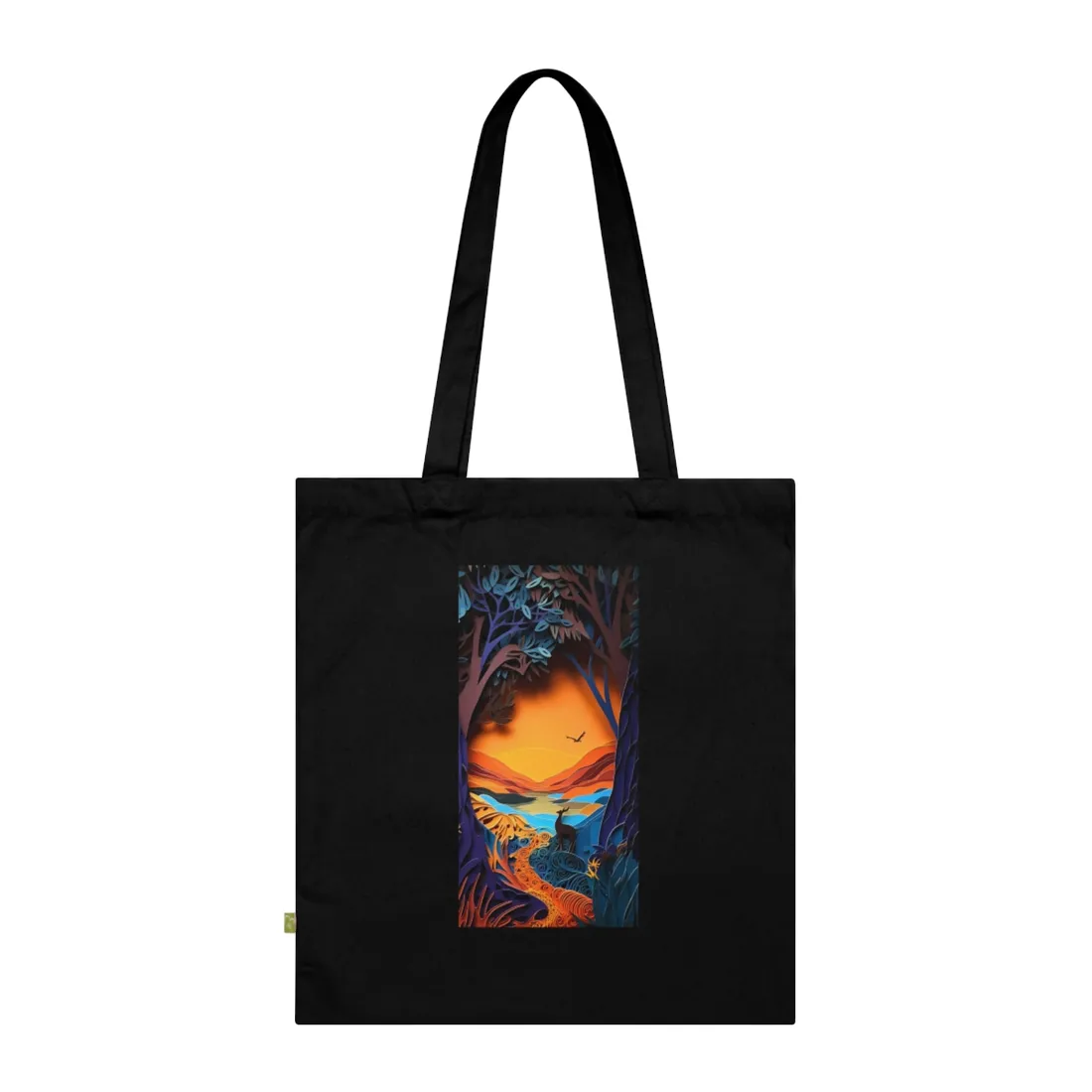 Vibrant African Landscape: Colorful Paper Quilling - Tote Bag