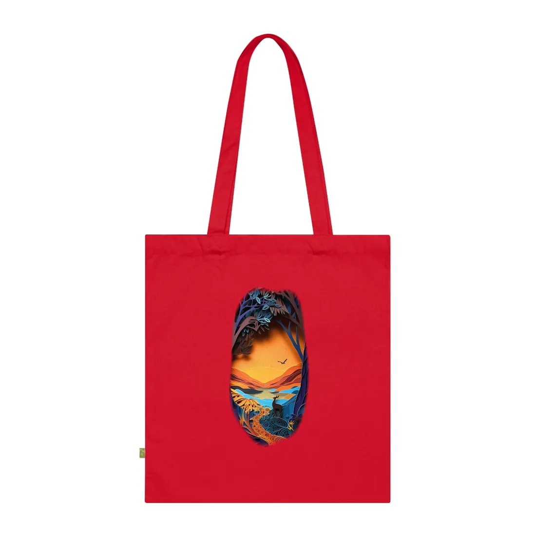Vibrant African Landscape: Colorful Paper Quilling Tote Bag - Tote Bag (Classic Red)