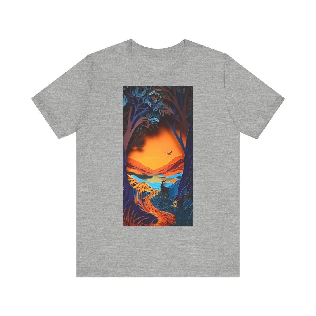 Vibrant African Landscape: Colorful Paper Quilling - T-Shirt