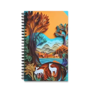Paper Quilling Deer Landscape Spiral Notebook