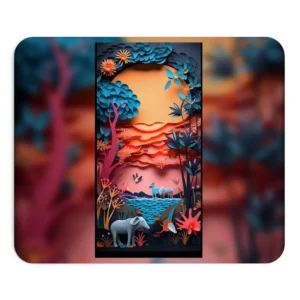 Paper Cut Jungle Sunset Mouse Pad