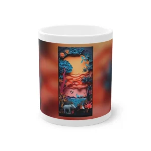 Paper Cut Jungle Sunset Mug