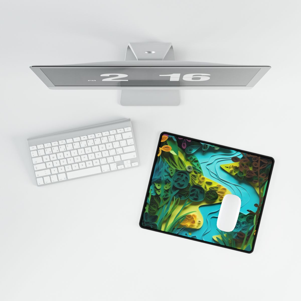 Vibrant American Landscapes: A Quilling Artwork - Desk Mat