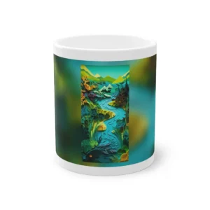 Paper Quilled River Landscape Mug