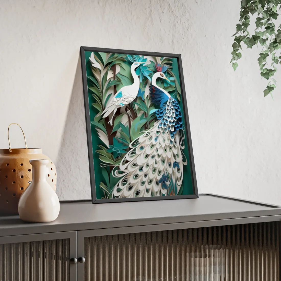 Vibrant American Rock Landscape: Serene Scene with Clear Skies - Framed Poster