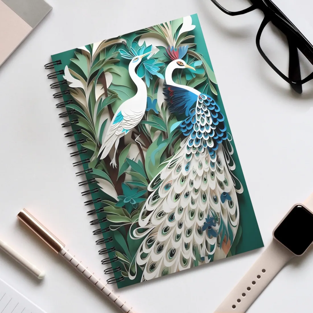 Vibrant American Rock Landscape: Serene Scene with Clear Skies - Spiral Notebook