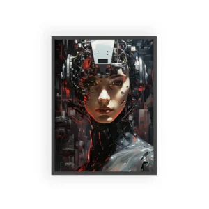 Cyborg Woman with Mechanical Headpiece Framed Poster
