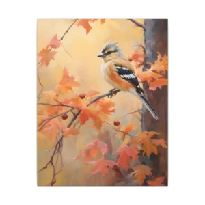 Crested Bird in Autumn Canvas Print