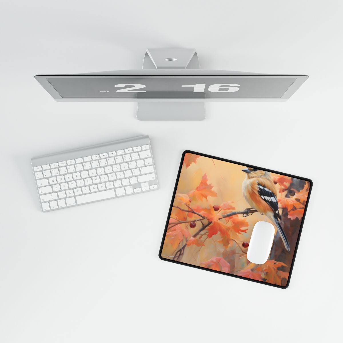 Vibrant Autumn Oak: Realistic Oil Painting - Desk Mat