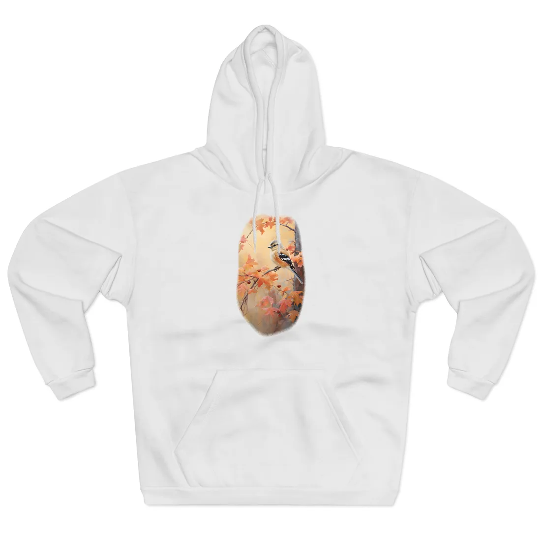 Vibrant Autumn Oak: Realistic Oil Painting Hoodie - Hoodie (White)