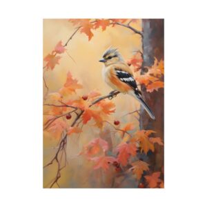 Crested Bird in Autumn Poster