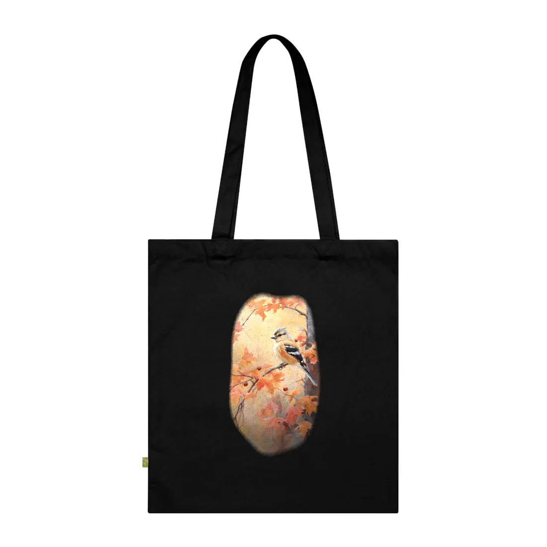 Vibrant Autumn Oak: Realistic Oil Painting Tote Bag - Tote Bag (Black)