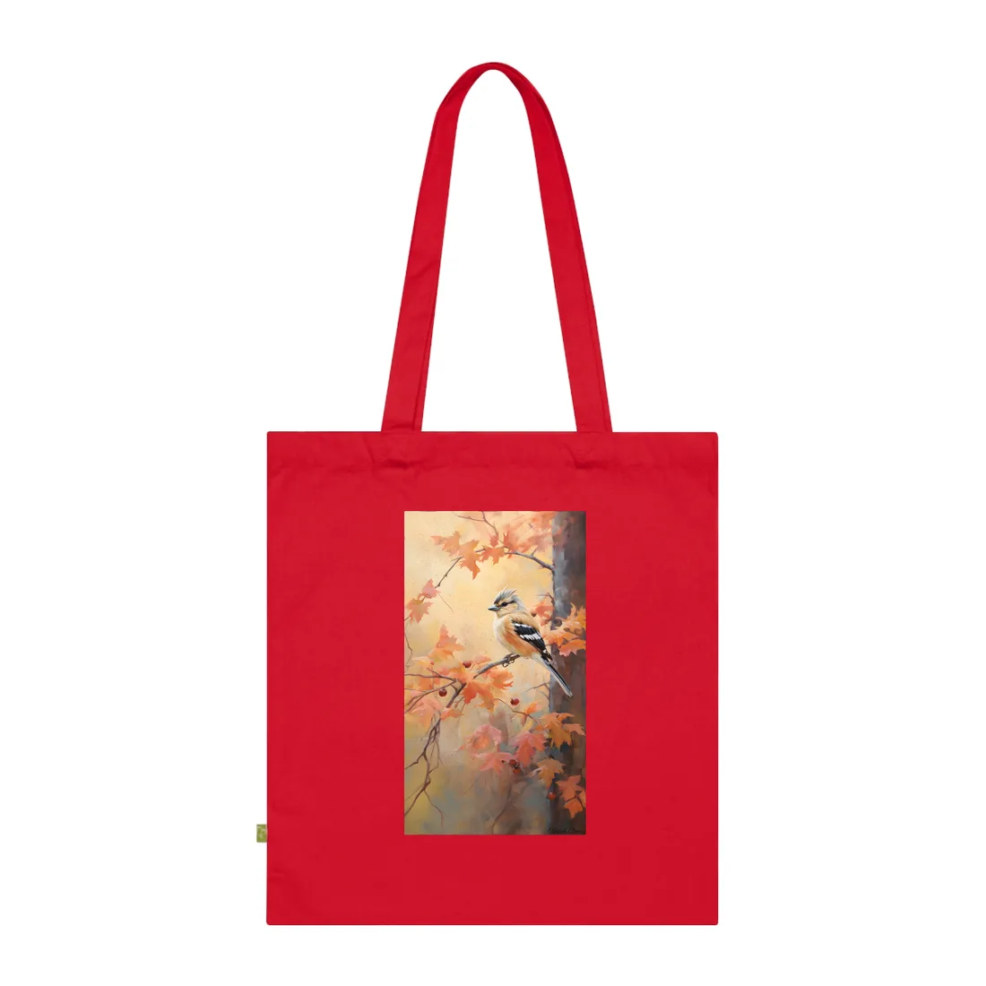 Vibrant Autumn Oak: Realistic Oil Painting Tote Bag - Tote Bag (Classic Red)