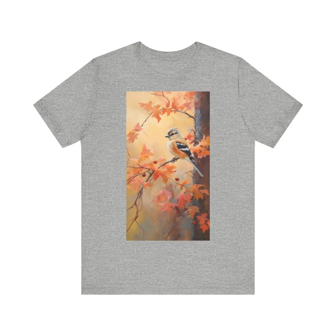 Vibrant Autumn Oak: Realistic Oil Painting - T-Shirt