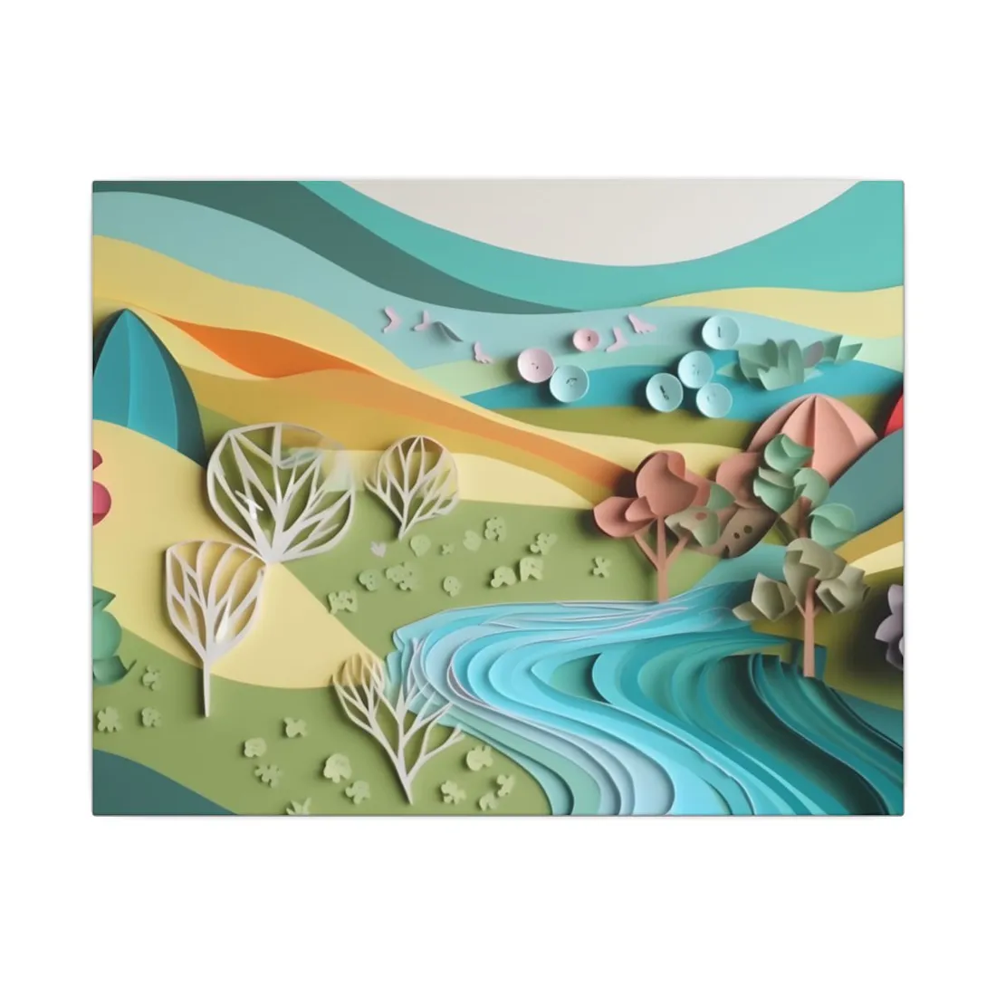Vibrant Beach Landscape: Peaceful - Canvas