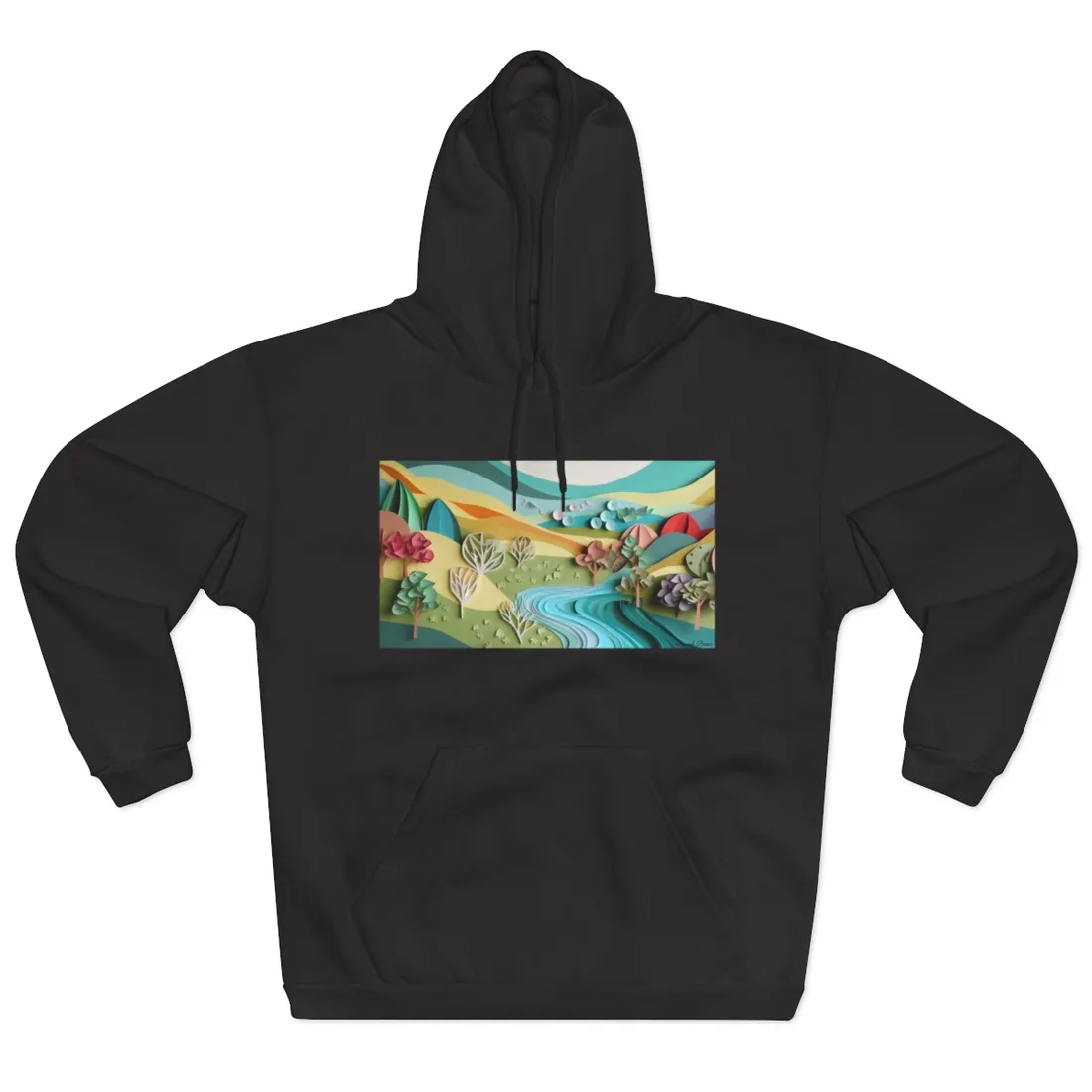 Vibrant Beach Landscape: Peaceful - Hoodie