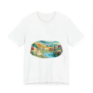 Green Hills River Valley: Paper Quilling Landscape T-Shirt