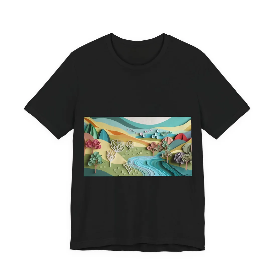 Vibrant Beach Landscape: Peaceful T-Shirt - T-Shirt (Black)