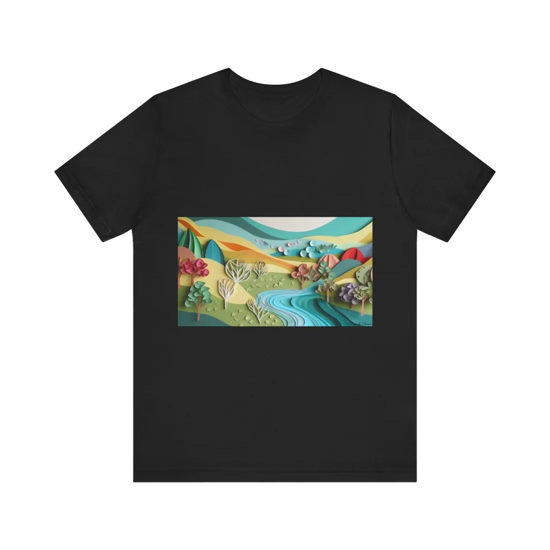 Vibrant Beach Landscape: Peaceful - T-Shirt
