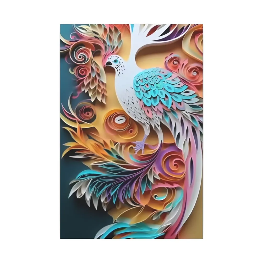 Vibrant Beach Paradise: Paper Quilling - Canvas