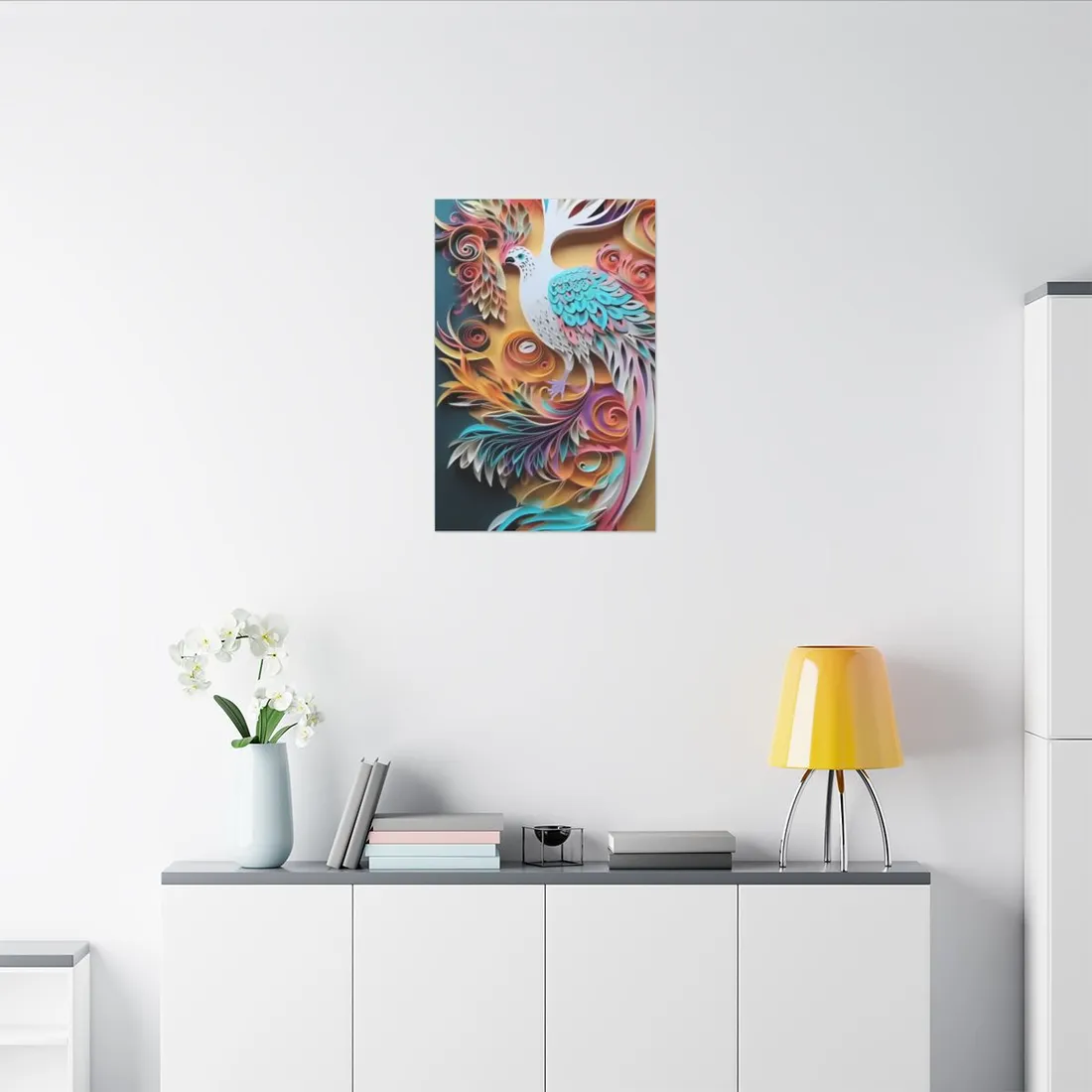 Vibrant Beach Paradise: Paper Quilling - Canvas