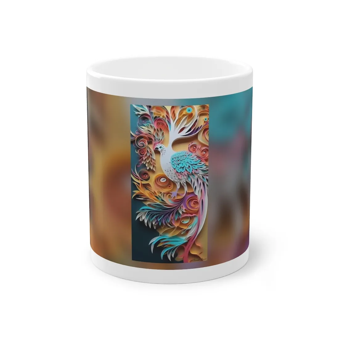 Vibrant Beach Paradise: Paper Quilling - Mug
