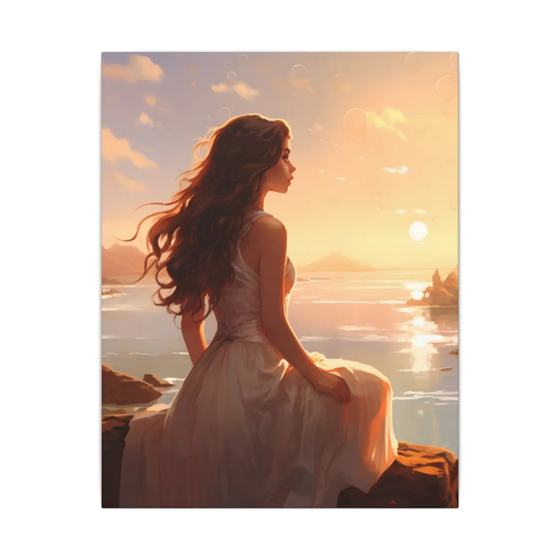 Vibrant Beach Scene: Summer Day with Sun-Kissed Figure - Canvas