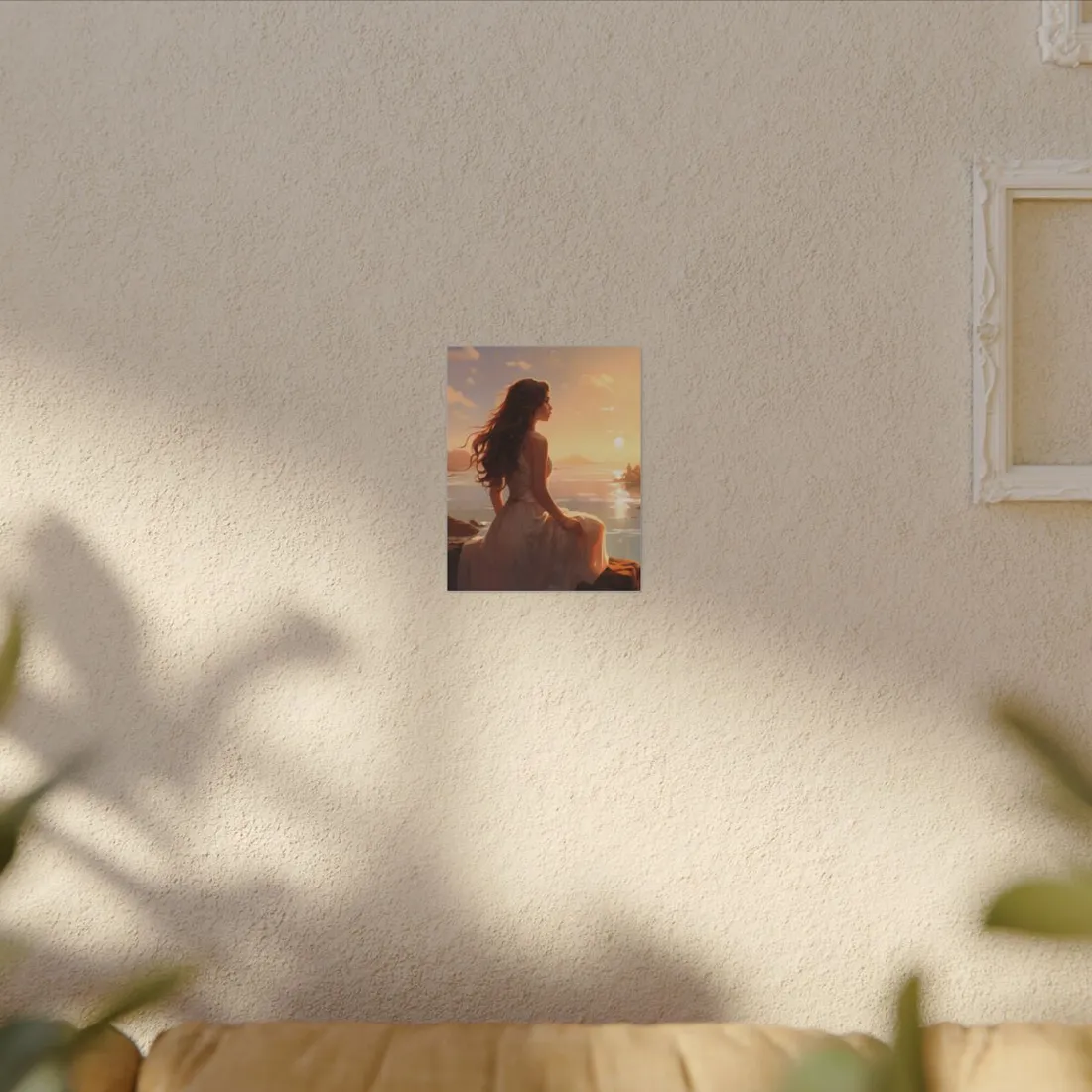 Vibrant Beach Scene: Summer Day with Sun-Kissed Figure - Canvas