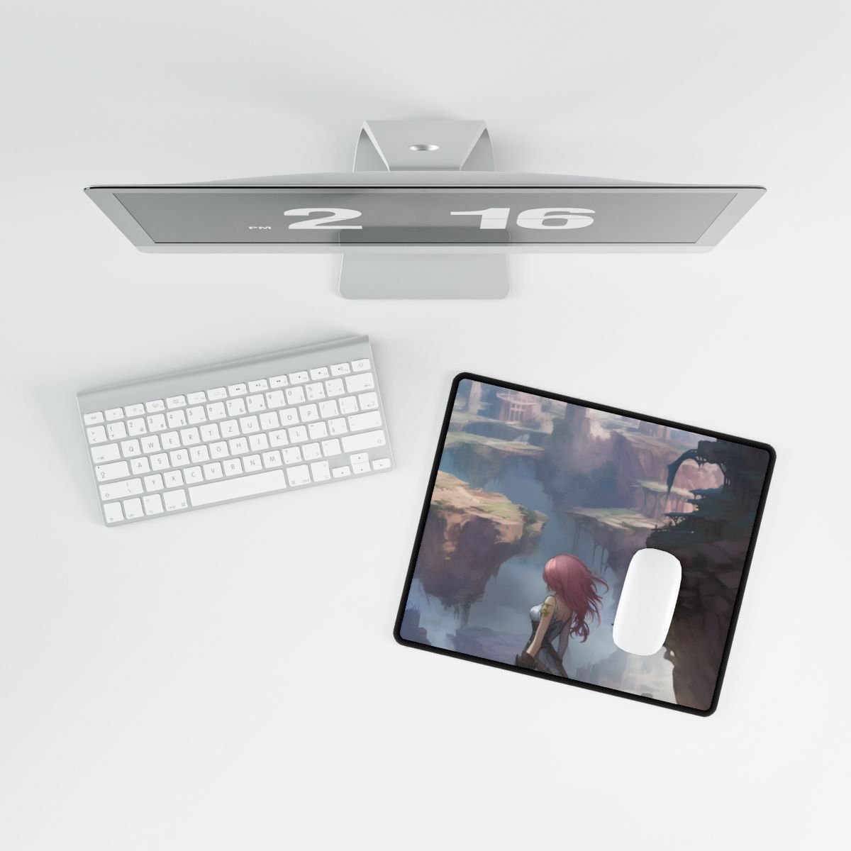 Vibrant Bird in Flight: Anime Style Digital Art - Desk Mat