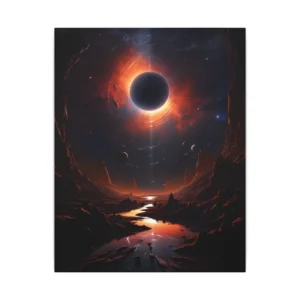 Eclipse over Alien Landscape Canvas Print