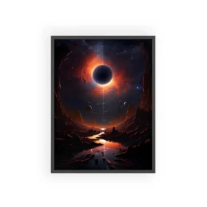 Eclipse over Alien Landscape Framed Poster