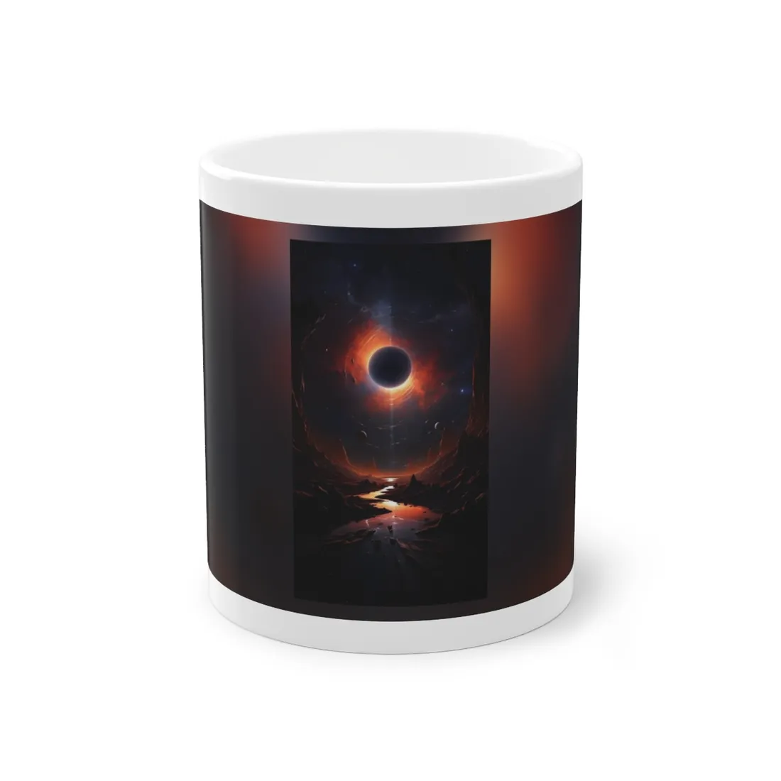 Vibrant Black Hole Cosmic: A Massive Planet in Orbit - Mug