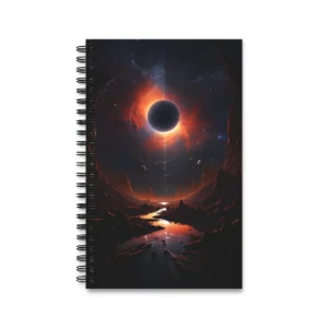 Eclipse over Alien Landscape Spiral Notebook