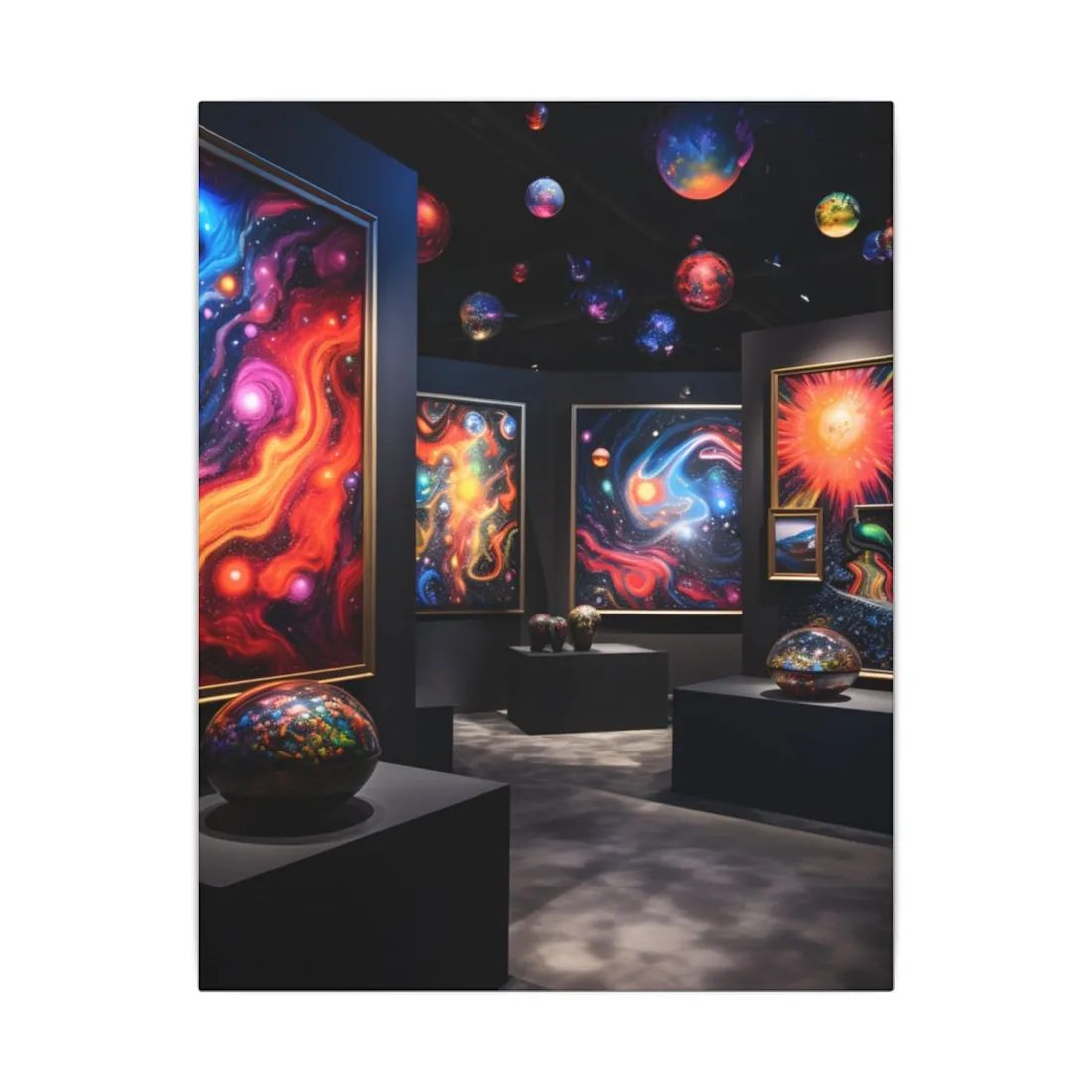 Vibrant Celestial Art Gallery: Wide Angle Perspective - Canvas