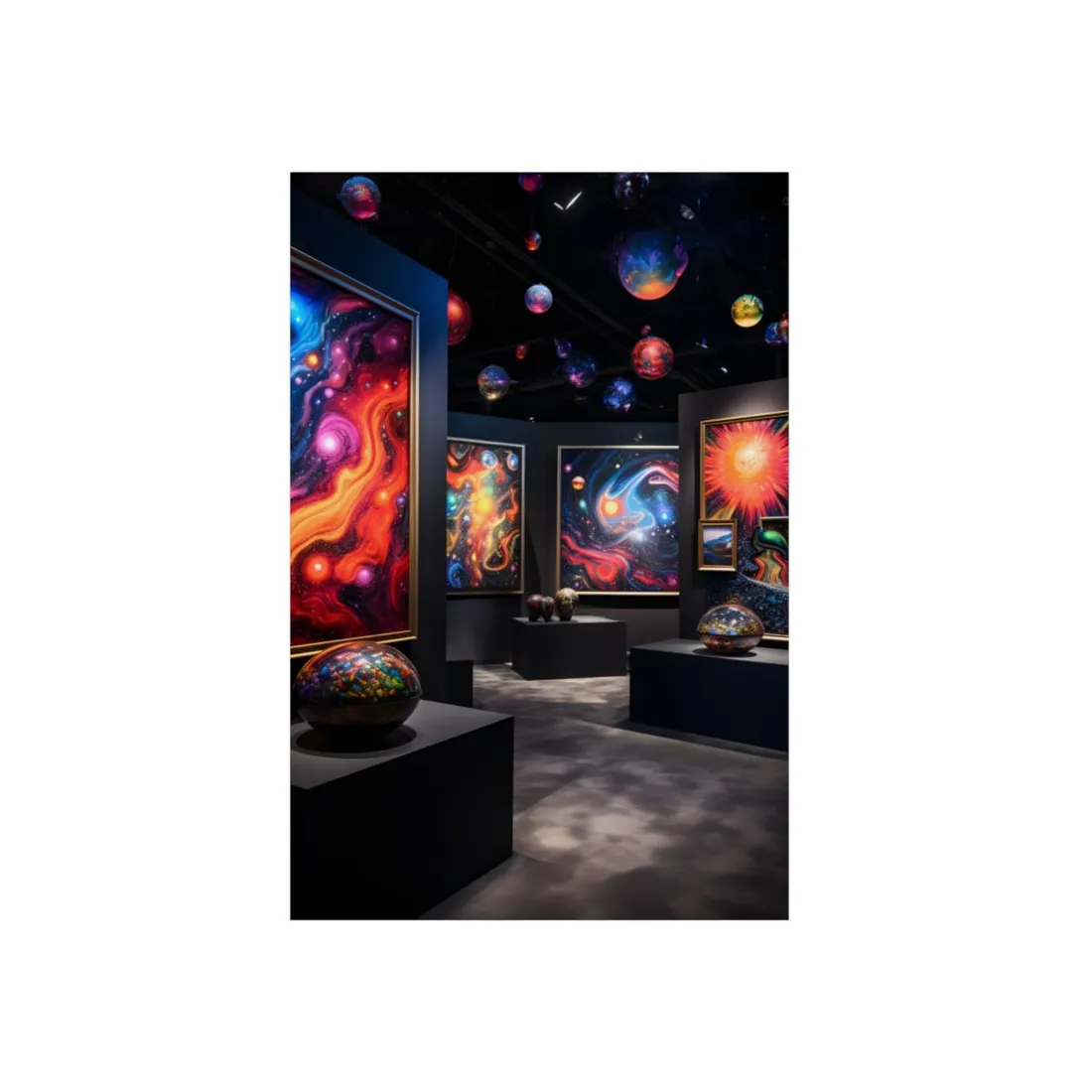 Vibrant Celestial Art Gallery: Wide Angle Perspective - Metal Poster