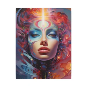 Woman Face with Light Beam Canvas Print