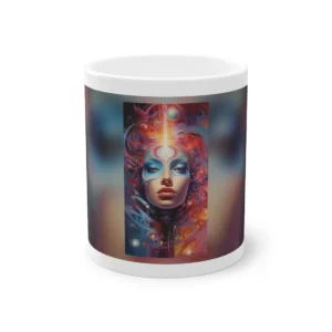 Woman Face with Light Beam Mug