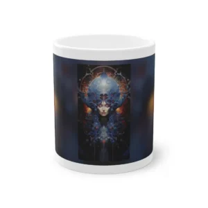 Ornate Blue Figure Portrait Mug