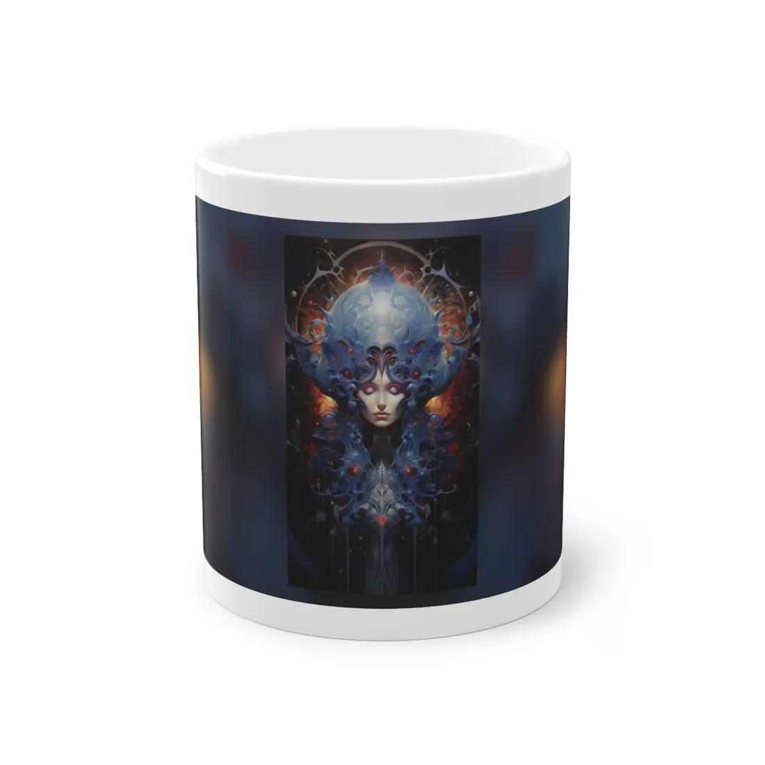 Vibrant Celestial Cityscape: Fantastical Dusk - Mug
