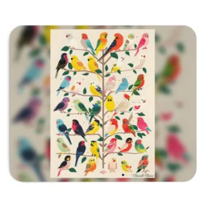Parakeet Tree Gathering Mouse Pad