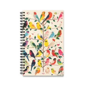 Parakeet Tree Gathering Spiral Notebook