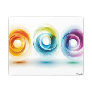 Three Colorful Swirling Rings Canvas Print