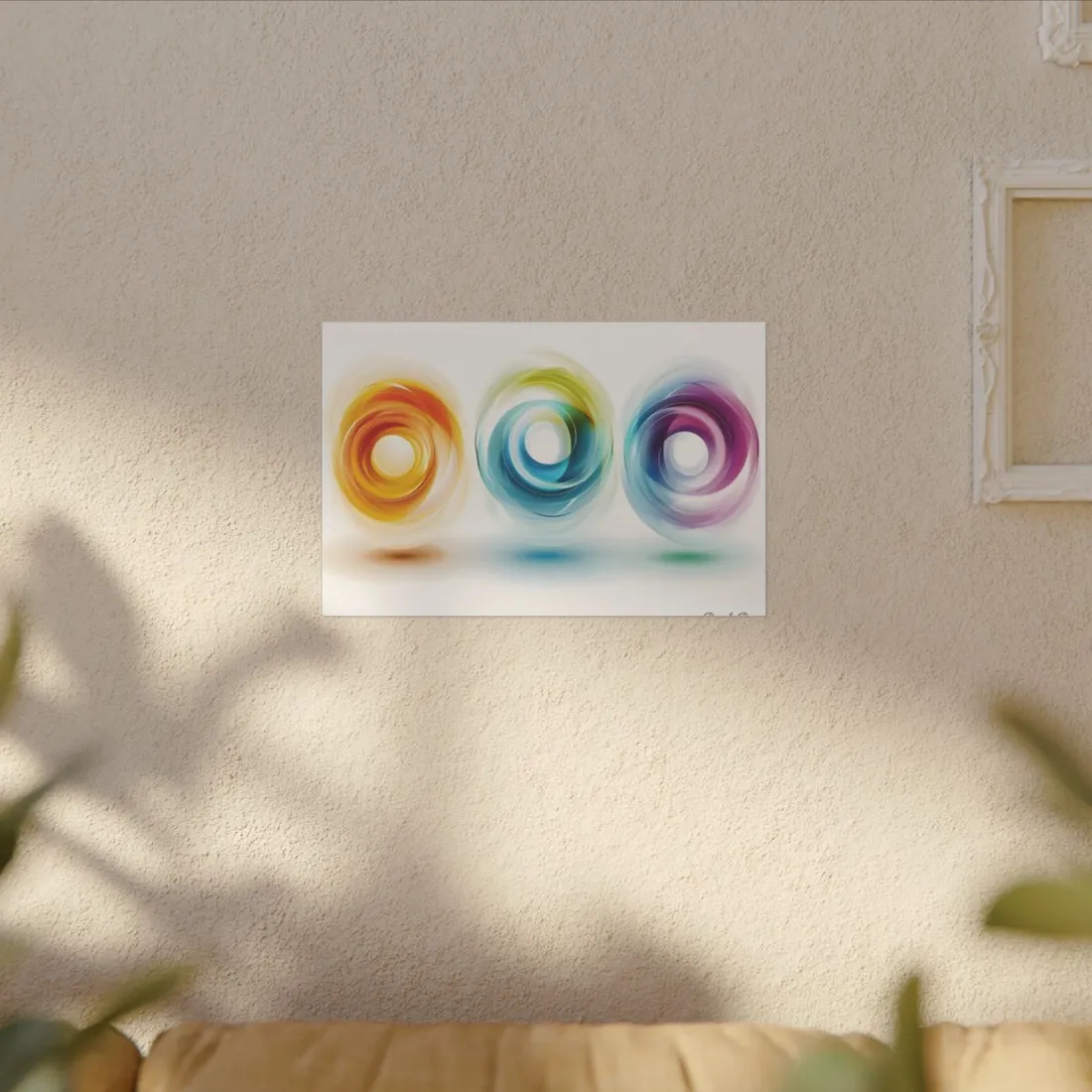 Vibrant Circles: A Dynamic Artwork of Swirling Colors - Canvas