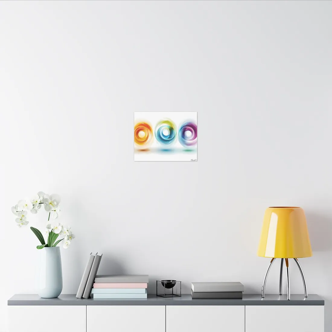 Vibrant Circles: A Dynamic Artwork of Swirling Colors - Canvas