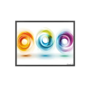 Three Colorful Swirling Rings Framed Poster