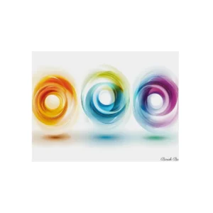 Three Colorful Swirling Rings Metal Poster