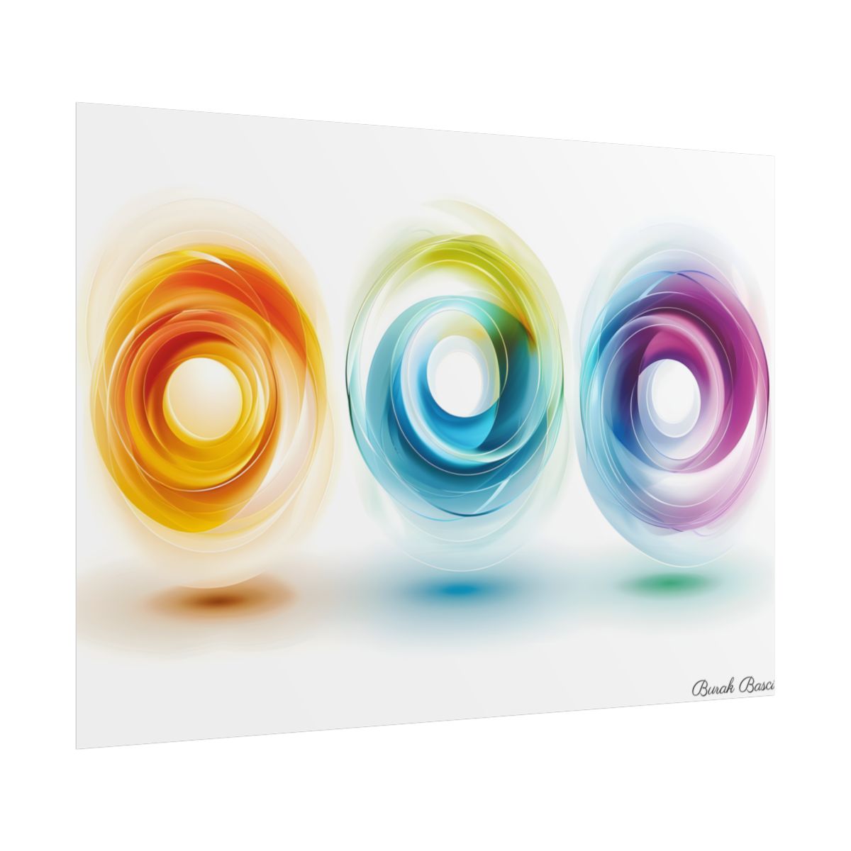 Vibrant Circles: A Dynamic Artwork of Swirling Colors - Poster