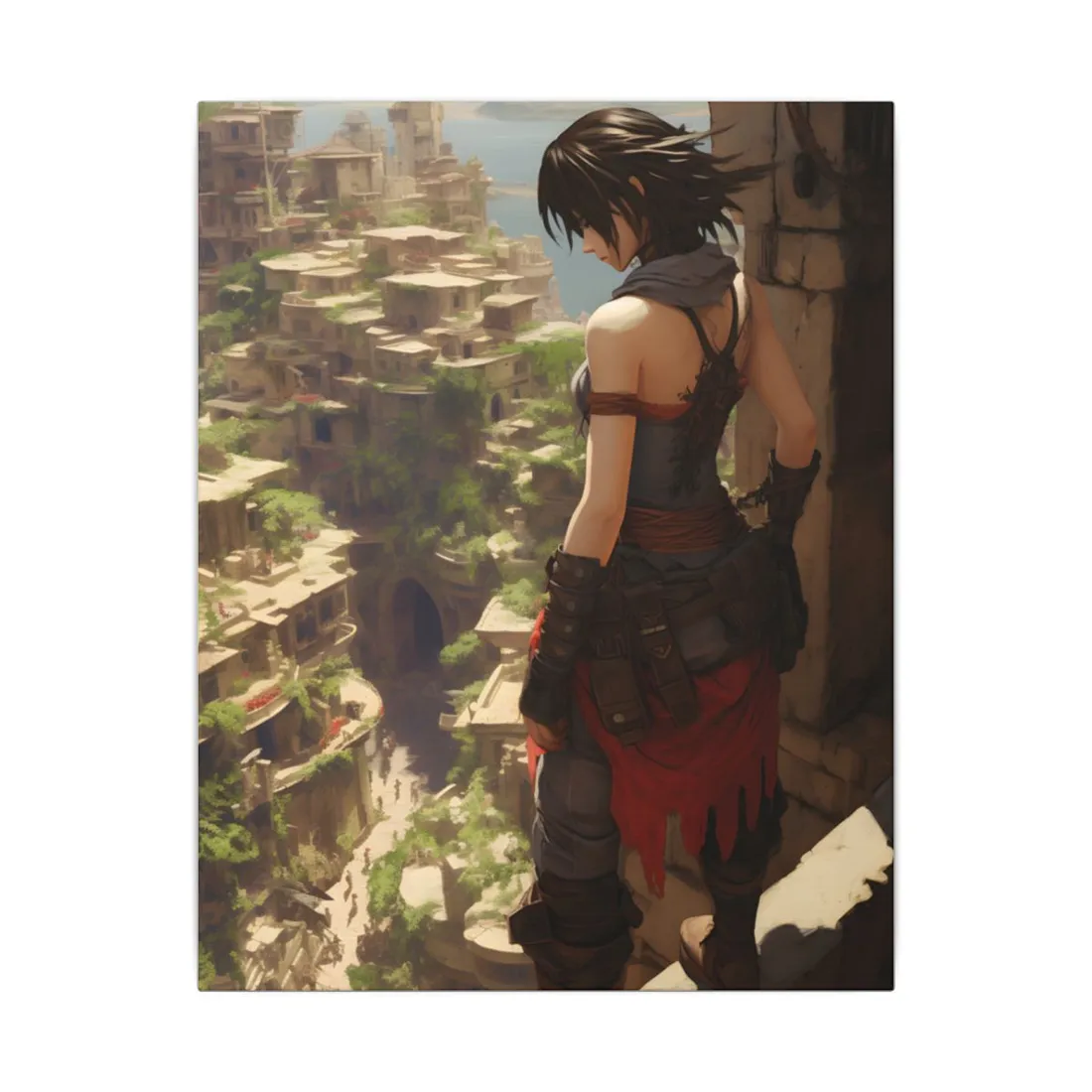 Vibrant Cityscape from Above: Dynamic Bird's Eye View - Canvas
